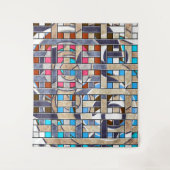 Abstracte moderne, minimale kunstlandschapsgeometr wandkleed (Voorkant)