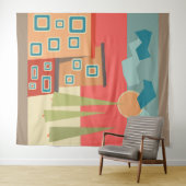 Abstracte moderne, minimale kunstlandschapsgeometr wandkleed (In Situ (horizontaal))