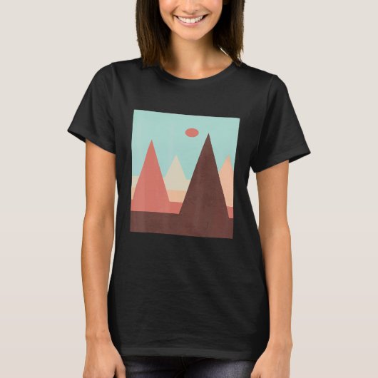 Abstracte moderne, minimalistische berg t-shirt (Voorkant)