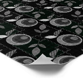 Abstracte moderne monochrome appelbladeren zwart g poster (Hoek)