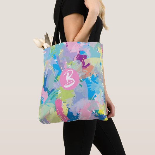 Abstracte moderne monogram rendy Canvas tas (Dichtbij)