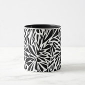Abstracte moderne naadloze monochrome bloemige sti mok (Midden)