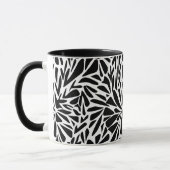 Abstracte moderne naadloze monochrome bloemige sti mok (Links)