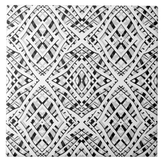 Abstracte moderne, naadloze witte sierzwarte ar tegeltje (Voorkant)