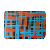 Abstracte moderne Oranje blauwe penseelstreken Badmat (Voorkant)