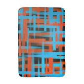 Abstracte moderne Oranje blauwe penseelstreken Badmat (Voorkant Verticaal)