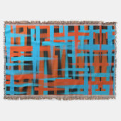 Abstracte moderne Oranje blauwe penseelstreken Deken (Voorkant)