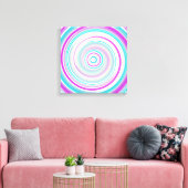 Abstracte moderne Paarse Blauwgroen spiraal Canvas Afdruk (Insitu (Woonkamer))