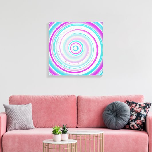 Abstracte moderne Paarse Blauwgroen spiraal Canvas Afdruk (Insitu (Woonkamer))