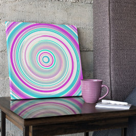 Abstracte moderne Paarse Blauwgroen spiraal Canvas Afdruk