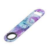 *~* Abstracte, moderne Paarse Waterverf Speed Flessenopener (Achterkant Gekanteld)