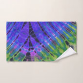 Abstracte moderne Peacock Blue Green Batik Tie Dye Bad Handdoek (Handdoek)