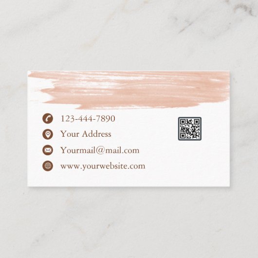 Abstracte Moderne pekelpenselen Boutique Visitekaartje (Achterkant)