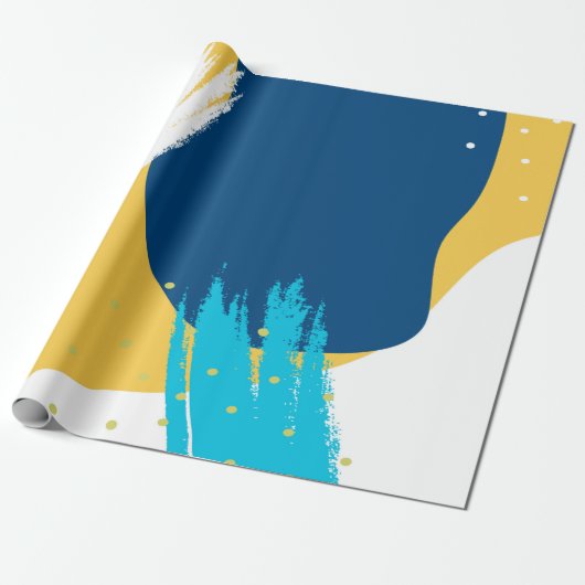 Abstracte moderne penseelsamenstelling cadeaupapier (Uitgerold)