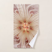 Abstracte moderne perzik pastel bloem fractal kuns bad handdoek (Handdoek)