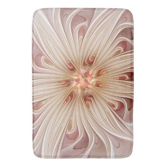 Abstracte moderne perzik pastel bloem fractal kuns badmat (Voorkant Verticaal)