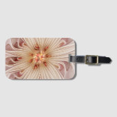 Abstracte moderne perzik pastel bloem fractal kuns bagagelabel (Voorkant (horizontaal))