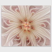 Abstracte moderne perzik pastel bloem fractal kuns cadeaupapier (Vlak)