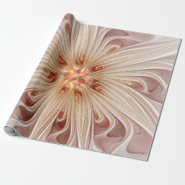Abstracte moderne perzik pastel bloem fractal kuns cadeaupapier