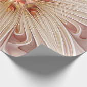 Abstracte moderne perzik pastel bloem fractal kuns cadeaupapier (Hoek)