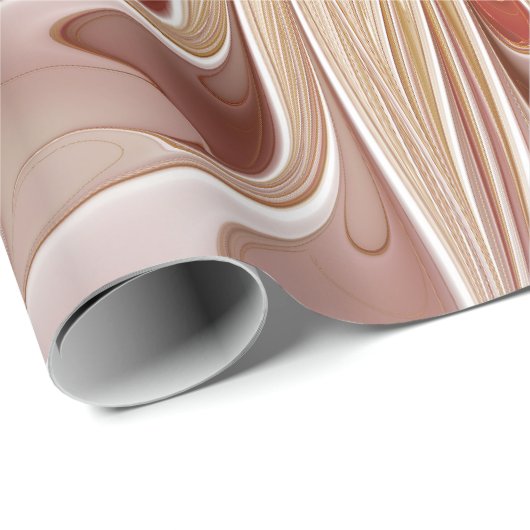 Abstracte moderne perzik pastel bloem fractal kuns cadeaupapier (Rol Hoek)