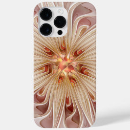Abstracte moderne perzik pastel bloem fractal kuns Case-Mate iPhone 14 pro max hoesje