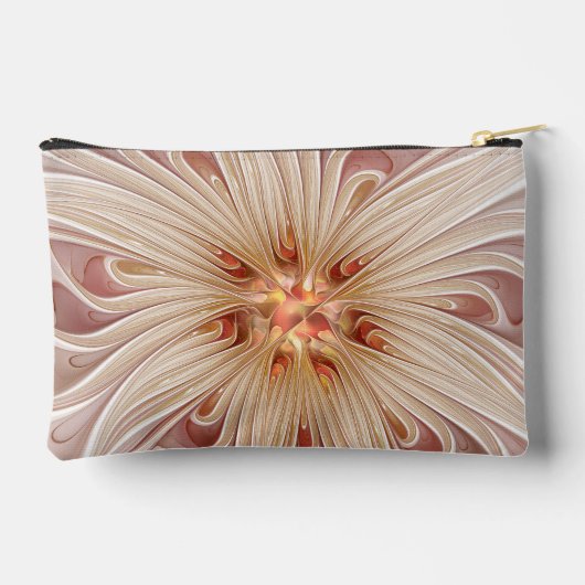 Abstracte moderne perzik pastel bloem fractal kuns etui (Achterkant)