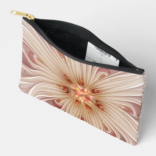 Abstracte moderne perzik pastel bloem fractal kuns etui (Open)