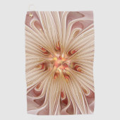 Abstracte moderne perzik pastel bloem fractal kuns golfhanddoek (Voorkant)