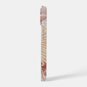 Abstracte moderne perzik pastel bloem fractal kuns iPhone 15 case (Linkerkant)