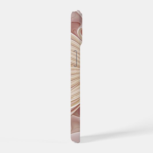 Abstracte moderne perzik pastel bloem fractal kuns iPhone 15 case (Rechterkant)