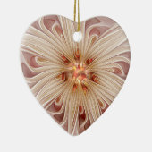 Abstracte moderne perzik pastel bloem fractal kuns keramisch ornament (Rechts)