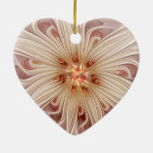 Abstracte moderne perzik pastel bloem fractal kuns keramisch ornament (Achterkant)