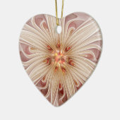 Abstracte moderne perzik pastel bloem fractal kuns keramisch ornament (Links)