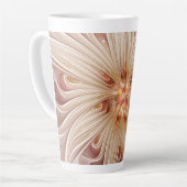 Abstracte moderne perzik pastel bloem fractal kuns latte mok (Linkerhoek)