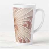 Abstracte moderne perzik pastel bloem fractal kuns latte mok (Rechts)