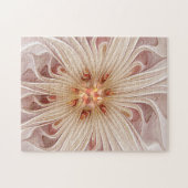 Abstracte moderne perzik pastel bloem fractal kuns legpuzzel (Horizontaal)