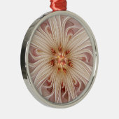 Abstracte moderne perzik pastel bloem fractal kuns metalen ornament (Rechts)