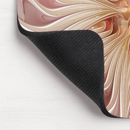 Abstracte moderne perzik pastel bloem fractal kuns muismat (Hoek)