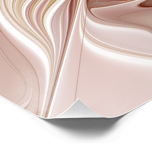 Abstracte moderne perzik pastel bloem fractal kuns perfect poster (Hoek)