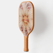 Abstracte moderne perzik pastel bloem fractal kuns pickleball paddle (Links)