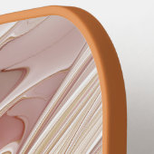 Abstracte moderne perzik pastel bloem fractal kuns pickleball paddle (Links Detail)