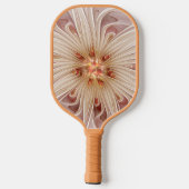 Abstracte moderne perzik pastel bloem fractal kuns pickleball paddle (Achterkant)