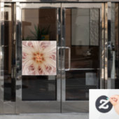 Abstracte moderne perzik pastel bloem fractal kuns raamsticker (Kantoordeur)