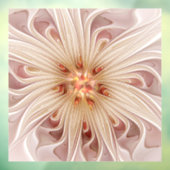 Abstracte moderne perzik pastel bloem fractal kuns raamsticker (Vel 3)