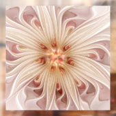 Abstracte moderne perzik pastel bloem fractal kuns raamsticker (Vel 2)