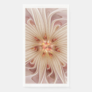 Abstracte moderne perzik pastel bloem fractal kuns servet