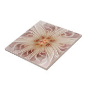 Abstracte moderne perzik pastel bloem fractal kuns tegeltje (Zijkant)