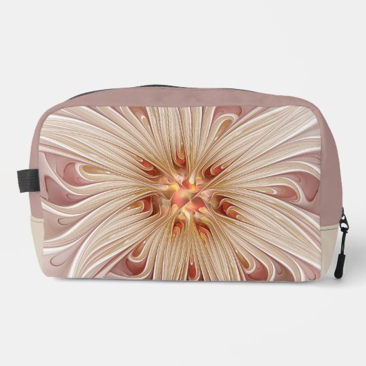 Abstracte moderne perzik pastel bloem fractal kuns toilettasje (Voorkant)