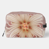 Abstracte moderne perzik pastel bloem fractal kuns toilettasje (Achterkant)